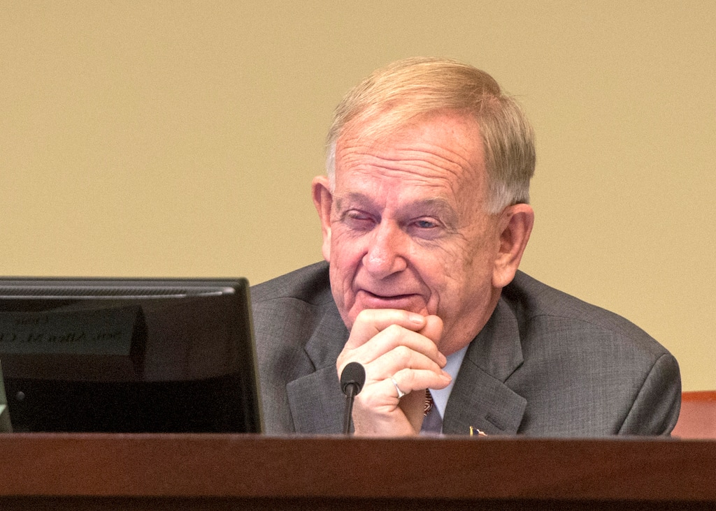 Rick Egan  |  The Salt Lake Tribune

Sen. Allen M. Christensen makes a comment during the Social Services Appropriations Subcommittee meeting in the House Building, Tuesday, Feb. 2, 2016.