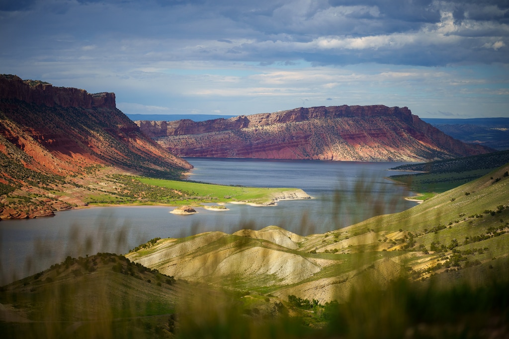(Trent Nelson | The Salt Lake Tribune) The view of Flaming Gorge from the Sheep Creek overlook on Tuesday, June 20, 2023. Colorado River researchers say its time to seriously consider the future of the West's mega-reservoirs.