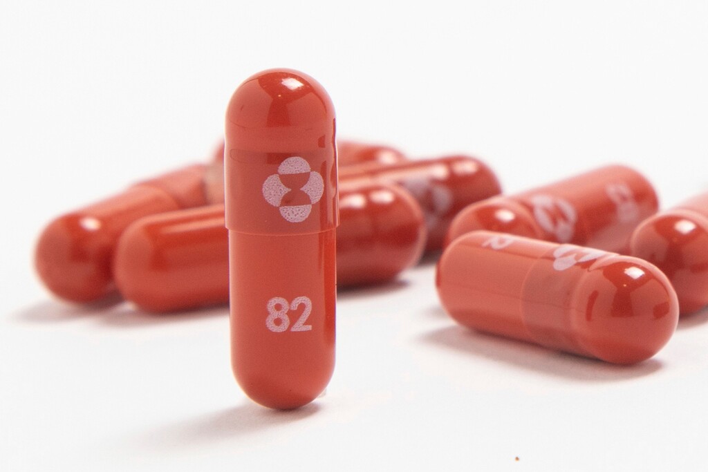 (Merck & Co. via AP) This undated photo provided by Merck & Co. shows their new antiviral medication molnupiravir, an antiviral drug from Merck that may help blunt the wave of infections driven by the omicron variant. The Food and Drug Administration granted the drug emergency use Thursday, Dec. 23, 2021, for adults with early COVID-19 who face the highest risks of hospitalization.