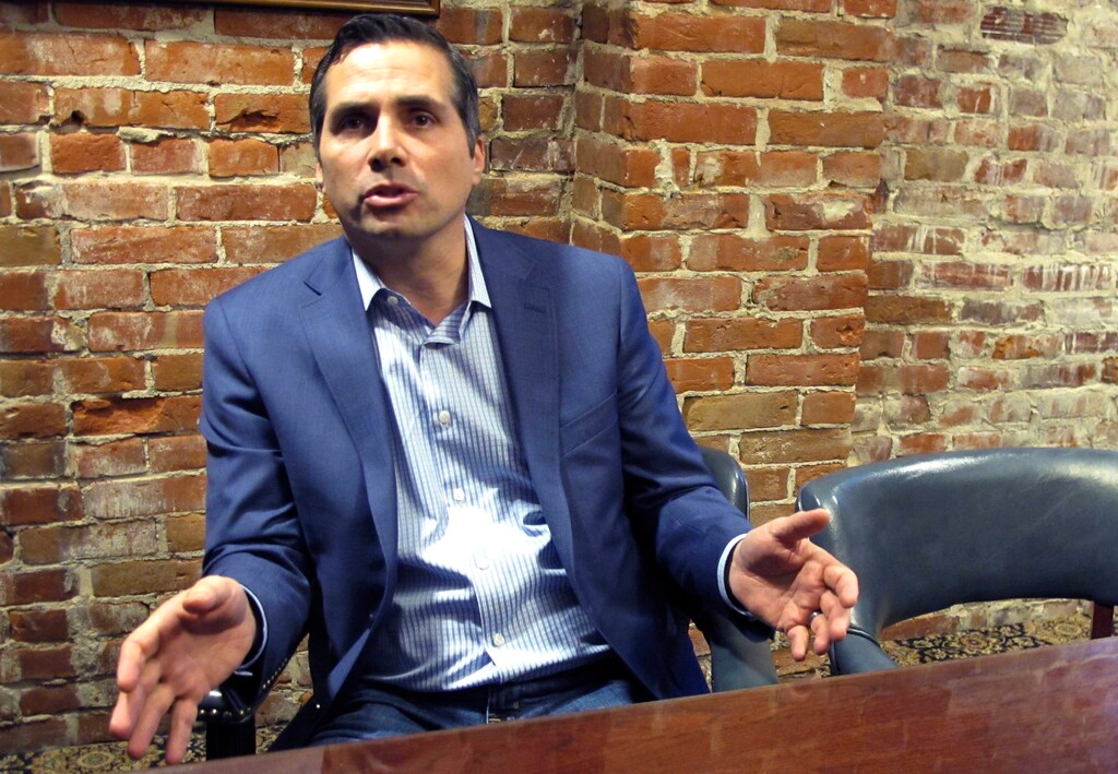(John Hanna | AP photo)

In this Jan. 25, 2018, photo, Kansas City-area businessman Greg Orman discusses his run for Kansas governor as an independent candidate during an interview in Topeka, Kansas.