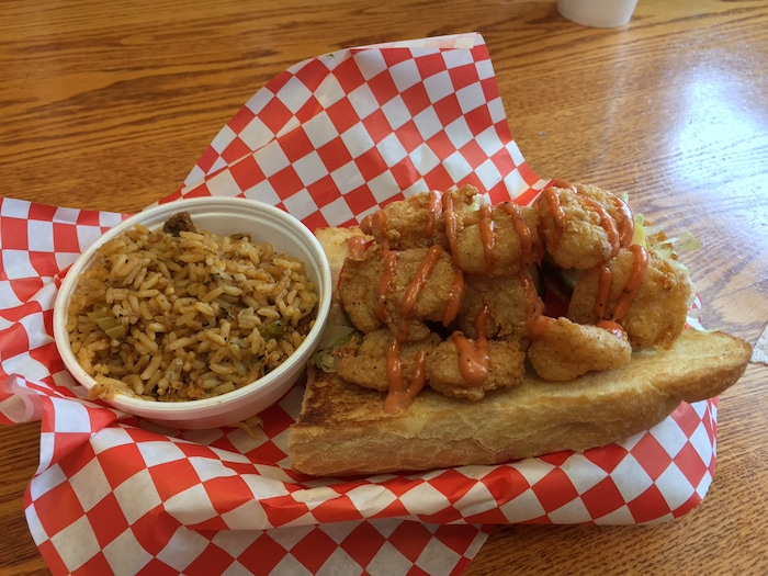 (Kathy Stephenson | The Salt Lake Tribune) The shrimp po'boy sandwich is the most popular menu item at MayMoes Southern Cajun Grill in Logan.