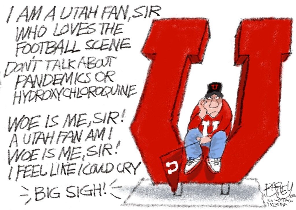 (Pat Bagley | The Salt lake Tribune) This cartoon, titled "Utah Fan," appears in The Salt Lake Tribune on Thursday, Sept. 3, 2020.