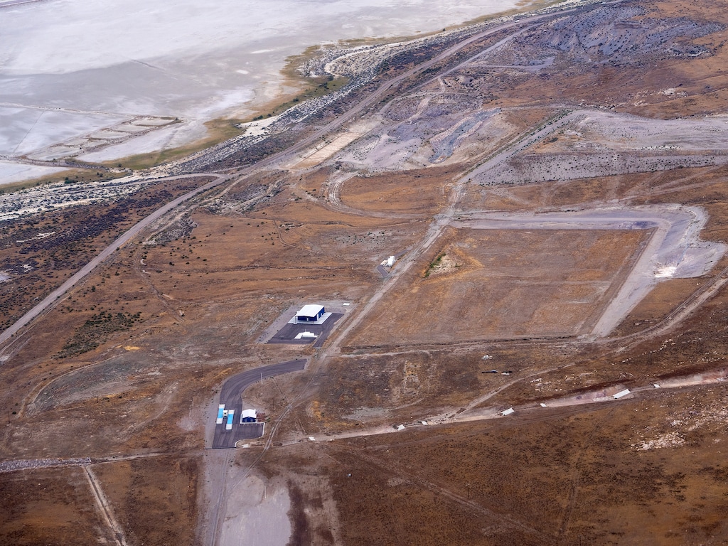 (Leah Hogsten | The Salt Lake Tribune)  The Promontory Point Landfill, located on the west side of the southern tip of Promontory Point peninsula, Thursday, Aug. 4, 2022.