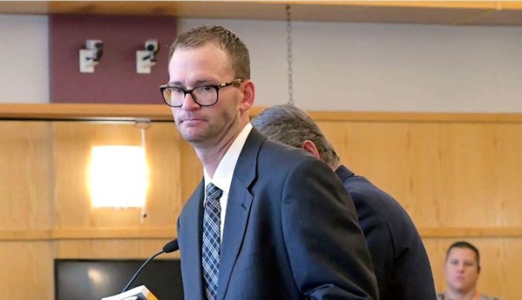 (Eli Lucero | Herald Journal) Adam Winger walks out of the 1st District courtroom on Aug. 13, 2018, after he was sentenced to 30 days in jail. Winger pleaded guilty to theft and forgery for stealing money while he was the director of the North Logan Library.