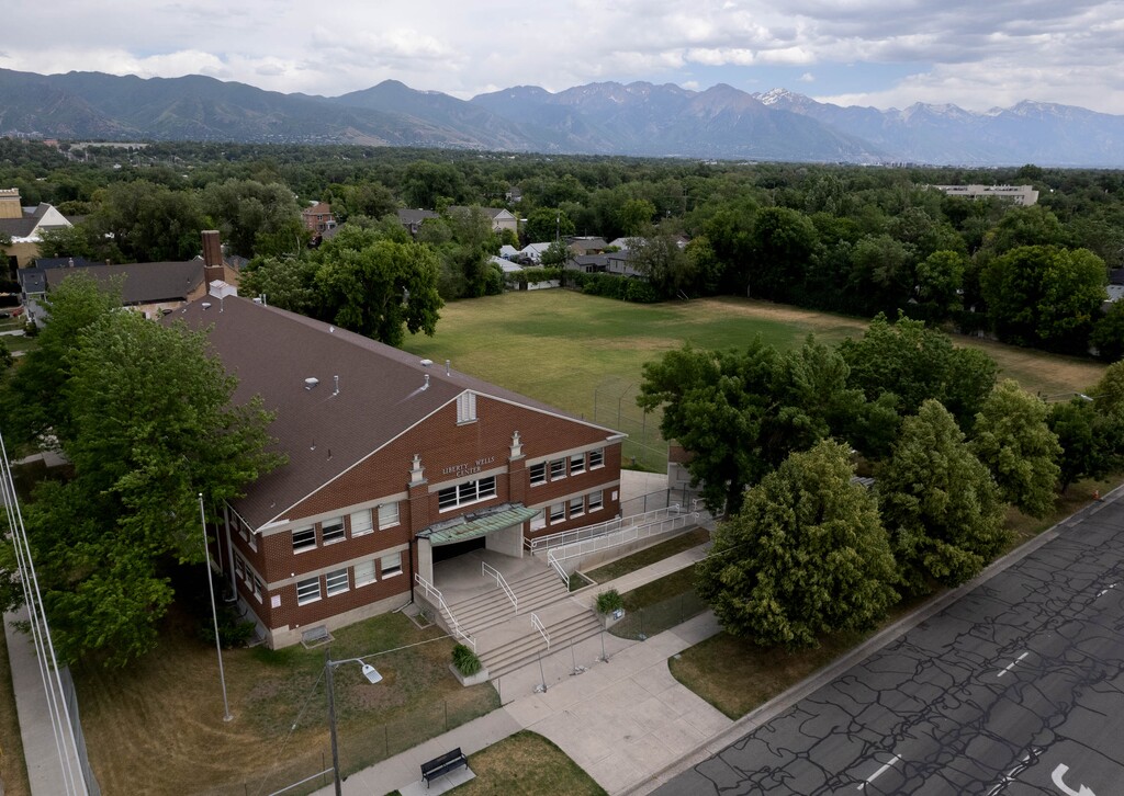 (Francisco Kjolseth | The Salt Lake Tribune) The Liberty Wells stake house, built in 1950, is pictured on Friday, June 23, 2023, before a planned redesigning by Ivory Innovations.
