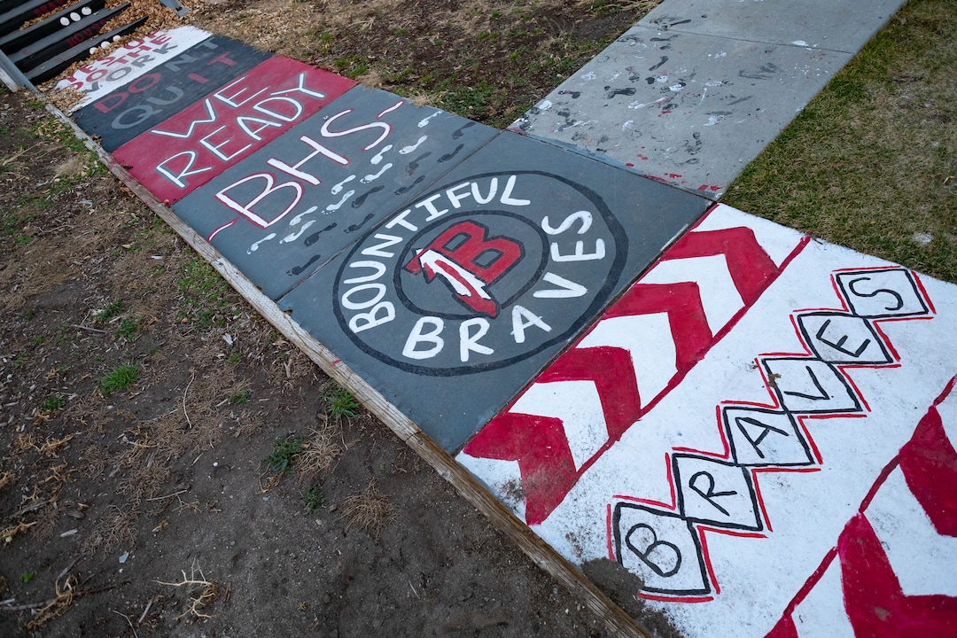 (Francisco Kjolseth  |  The Salt Lake Tribune) Sidewalks are pictured around Bountiful High on Monday, Nov. 30, 2020 after the school announced it would to retire The Braves name.
