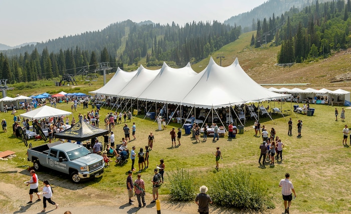 Leah Hogsten | The Salt Lake Tribune Crowds at the annual Taste of the Wasatch food and wine event Sunday, August 5, 2018 at Solitude. Many attendees were conflicted after learning that tens of thousands of dollars in proceeds were funneled to the host organization and its leader instead of being donated to its non-profit charity, Utahns Against Hunger, but decided to attend anyway since no refunds would be given.