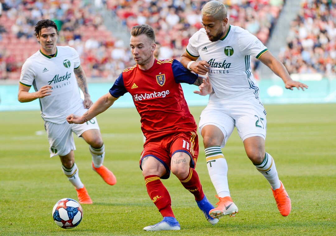 Leah Hogsten  |  The Salt Lake Tribune  Real Salt Lake hosts the Portland Timbers, Saturday, May 4, 2019 at Rio Tinto Stadium in Salt Lake City.