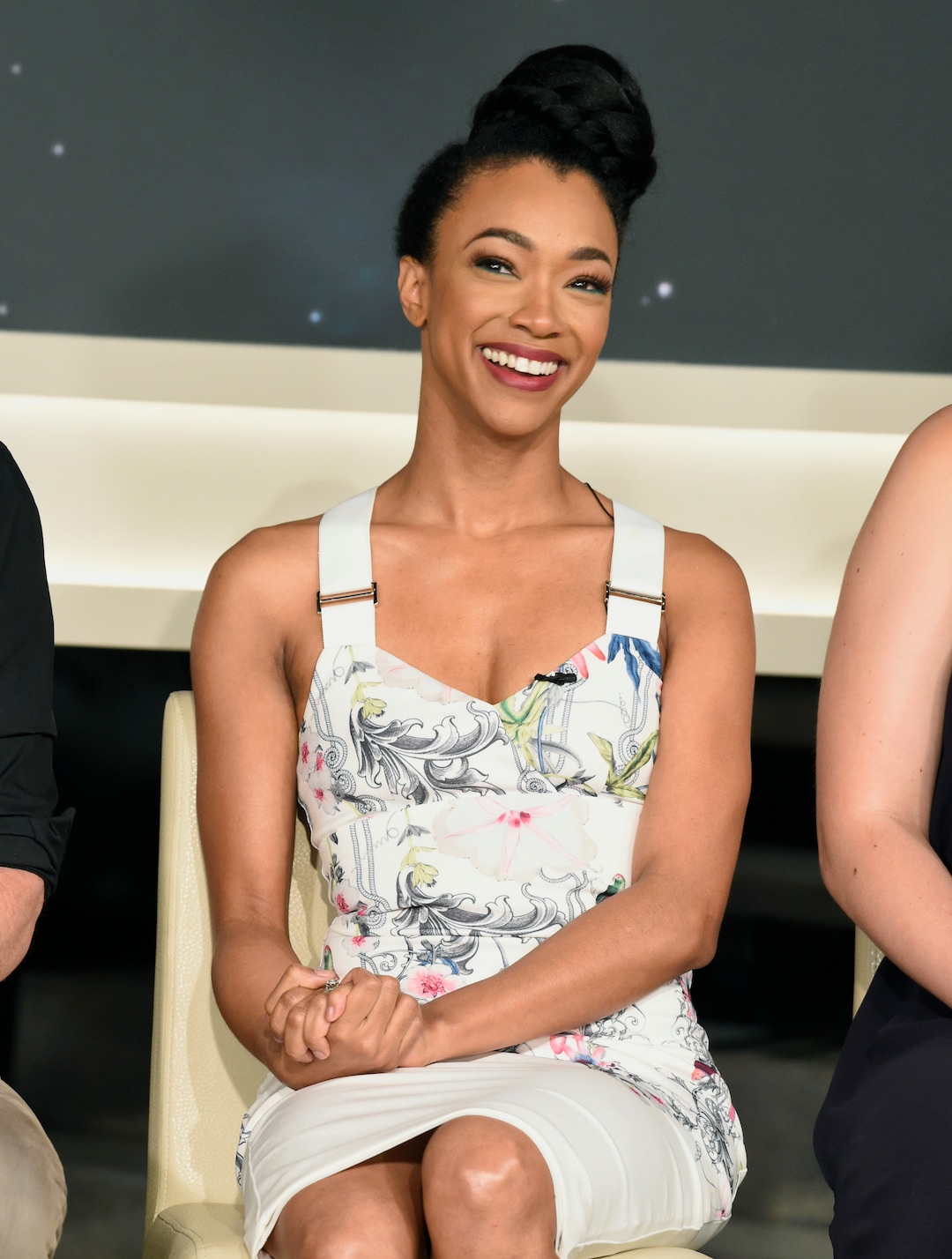 Sonequa Martin-Green participates in the "Star: Trek Discovery" panel during the CBS Television Critics Association Summer Press Tour at CBS Studio Center on Tuesday, Aug. 1, 2017, in Beverly Hills, Calif. (Photo by Chris Pizzello/Invision/AP)