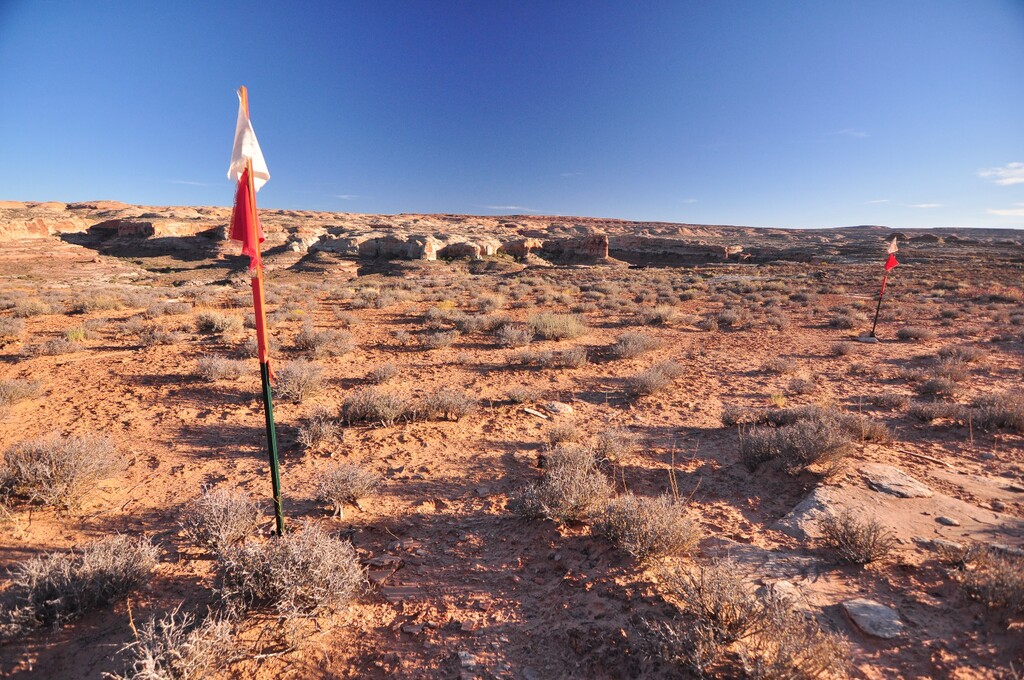 (Courtesy photo by Ray Bloxham, Southern Utah Wilderness Alliance) An energy company hoped to begin drilling for helium starting Wednesday on this site in the newly designated Labyrinth Canyon Wilderness. Environmentalists have gone to court to prevent the Bureau of Land Management from approving the Bowknot helium project, proposed by Twin Bridges Resources.