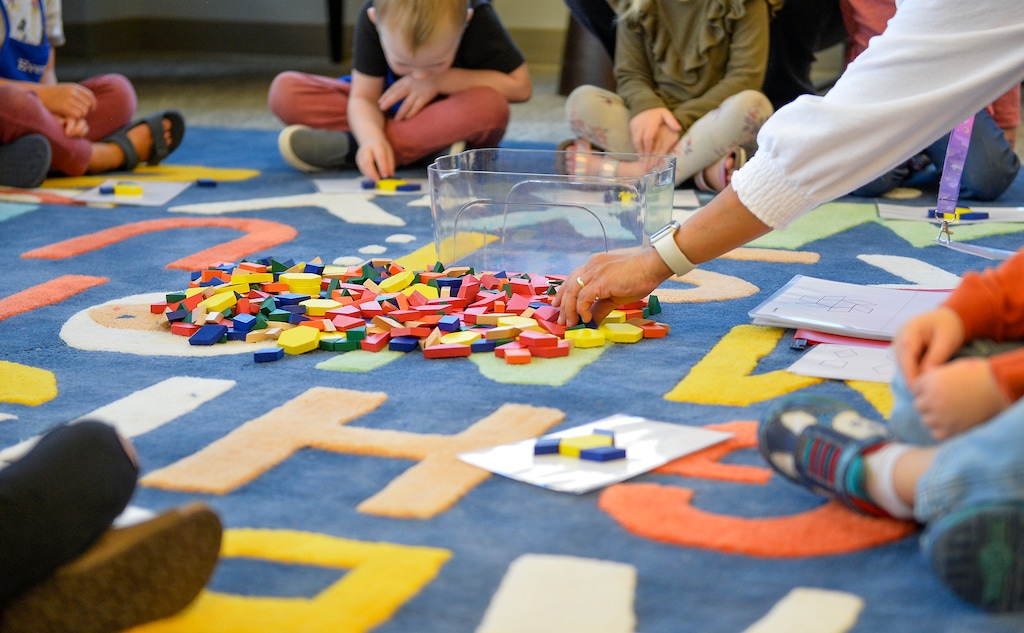 (Chris Samuels | The Salt Lake Tribune) Children participate in an activity at a daycare in Provo, Thursday, Sept. 22, 2022.