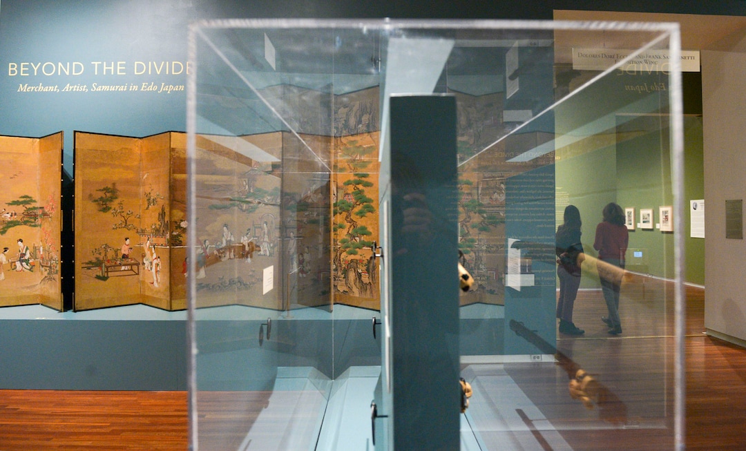 (Leah Hogsten  |  The Salt Lake Tribune) The Utah Museum of Fine Arts is showcasing two exhibits of Japanese art. Seven Masters: 20th-Century Japanese Woodblock Prints, from the Minneapolis Institute of Art features the work of seven woodblock print artists who created a new art form, shin hanga.Beyond the Divide: Merchant, Artist, Samurai in Edo Japan features scrolls, screens, sculpture, prints and samurai armor and weapons from the UMFAÕs own collection.