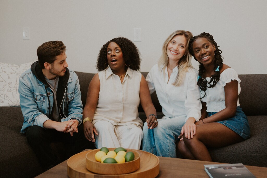 (Salt Lake Acting Company) The cast of Salt  Lake Acting Company's production of "Whitelisted" — from left: Jacob Barnes, Dee-Dee Darby-Duffin, Colleen Astley and Betty Kabiswe Kalunga.