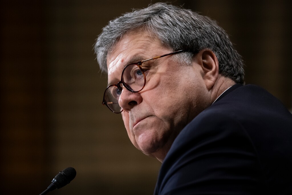 (J. Scott Applewhite | The Associated Press) Attorney General William Barr testifies before the Senate Judiciary Committee about the Russia report by special counsel Robert Mueller on Capitol Hill in Washington, Wednesday, May 1, 2019.