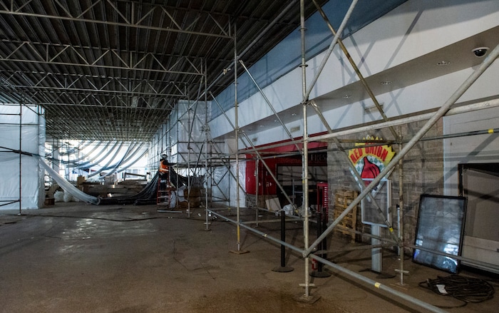 (Rick Egan | The Salt Lake Tribune)  The old Terminal 1 at the Salt Lake International Airport is prepared for demolition, to make way for the expansion of the new terminals, on Tuesday, Nov. 24, 2020.