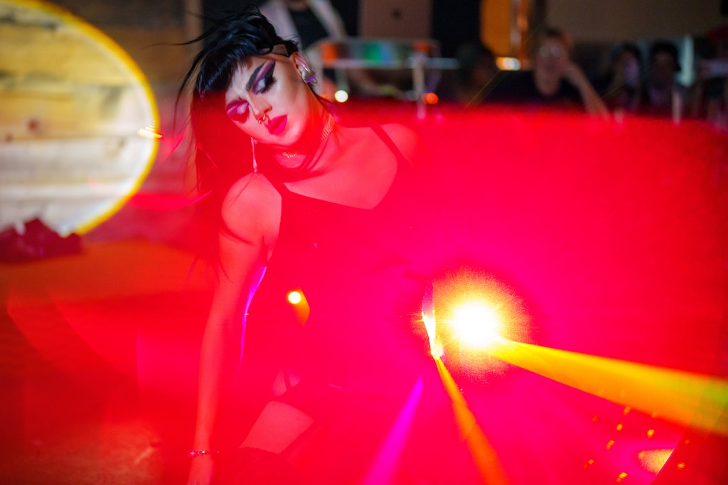 (Trent Nelson | The Salt Lake Tribune) Violet Vox at the Freedom to the Queens drag show at Edge of the World Brewery in Colorado City, Ariz., on Thursday, July 4, 2024.