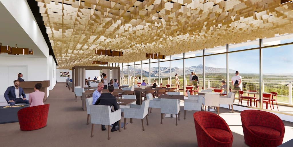 (University of Utah) A rendering of the U Club, a new members-only restaurant opening inside Rice Eccles Stadium.