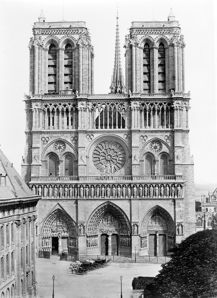 (Image courtesy Library of Congress) This photograph from the mid-1800s shows Notre Dame Cathedral in Paris.