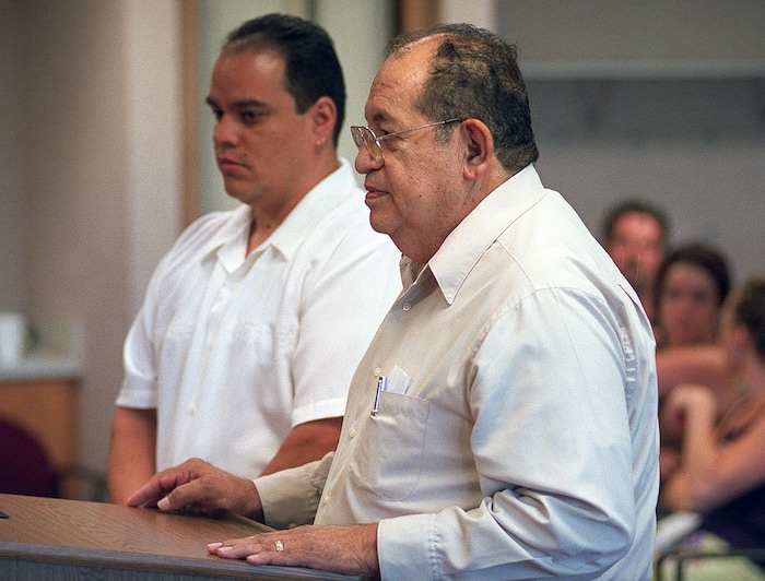 (Steve Griffin | The Salt Lake Tribune) Ramon Cardenas Sr., at right, owner of the popular Salt Lake City Mexican restaurant Red Iguana, in 2001. Cardenas died Sept. 27, 2025, at age 92.