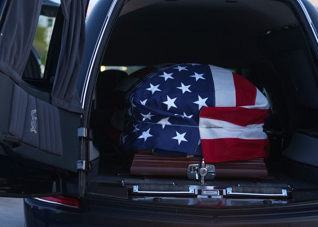 (Leah Hogsten | The Salt Lake Tribune)  The casket carrying former U.S. Sen. Orrin Hatch is loaded into a hearse after a public viewing at the Utah Capitol on Wednesday, May 4, 2022. Hatch, the longest-serving Republican senator in U.S. history and the longest-serving from Utah, died April 23 at age 88.