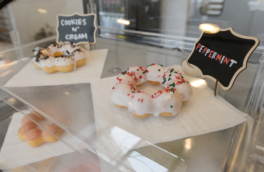 (Francisco Kjolseth  |  The Salt Lake Tribune)  Recently opened Momi Donuts, an Asian-inspired treat, made with rice flour and tapioca starch, joins the lineup of food options at the south end of The Gateway.
