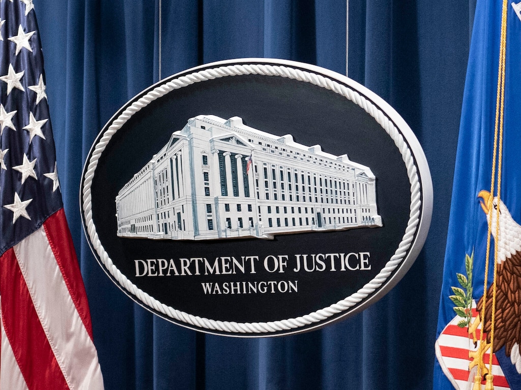 (Sarah Silbiger  |  pool via AP) A sign for the Department of Justice. The agency announced the indictment of a West Valley City man, accused of abusing minors in Tonga during his term as a missionary for The Church of Jesus Christ of Latter-day Saints and when he returned to teach there.