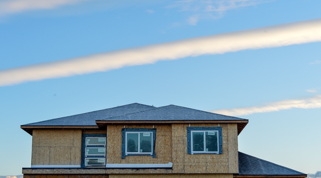 (Chris Samuels | The Salt Lake Tribune) A home under construction in West Valley City, Friday, Nov. 4, 2022.