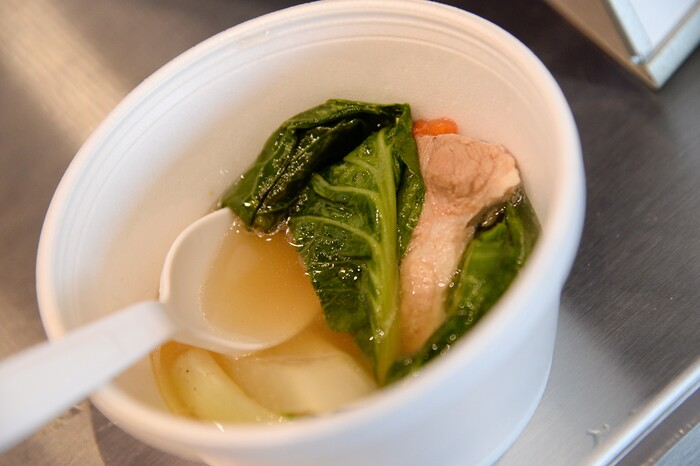 (Francisco Kjolseth  |  The Salt Lake Tribune)  Pork Sinigang, a tamarind-based soup with cuts of pork, bok chow, radish, okra and string beans is on the menu at BFF Turon, a new Filipino restaurant in West Jordan that serves up turo-turo or cafeteria style food.