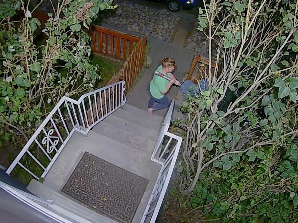 (Photo courtesy of Marina and Elenor Gomberg) Someone was in their garage recently, so Marina Gomberg called 911 while her wife, Elenor, grabbed a metal bat and went to check it out.