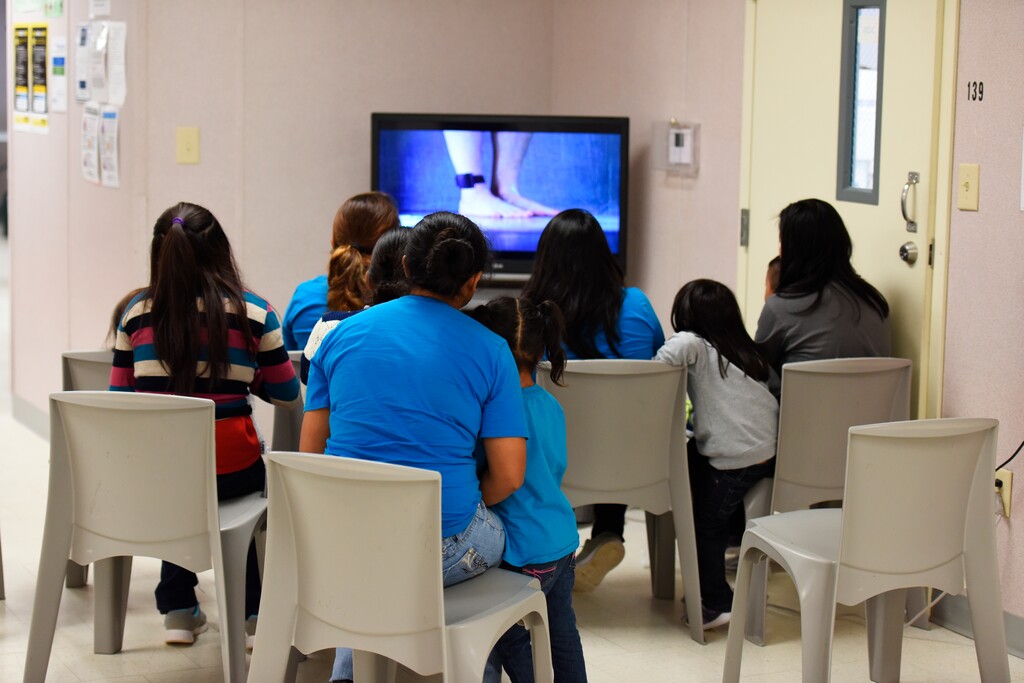This Thursday, Aug. 9, 2018, photo, provided by U.S. Immigration and Customs Enforcement, shows a scene from a tour of South Texas Family Residential Center in Dilley, Texas. Currently housing 1,520 mothers and their children, about 10 percent are families who were temporarily separated and then reunited under a “zero tolerance policy” that has since been reversed. (Charles Reed/U.S. Immigration and Customs Enforcement via AP)