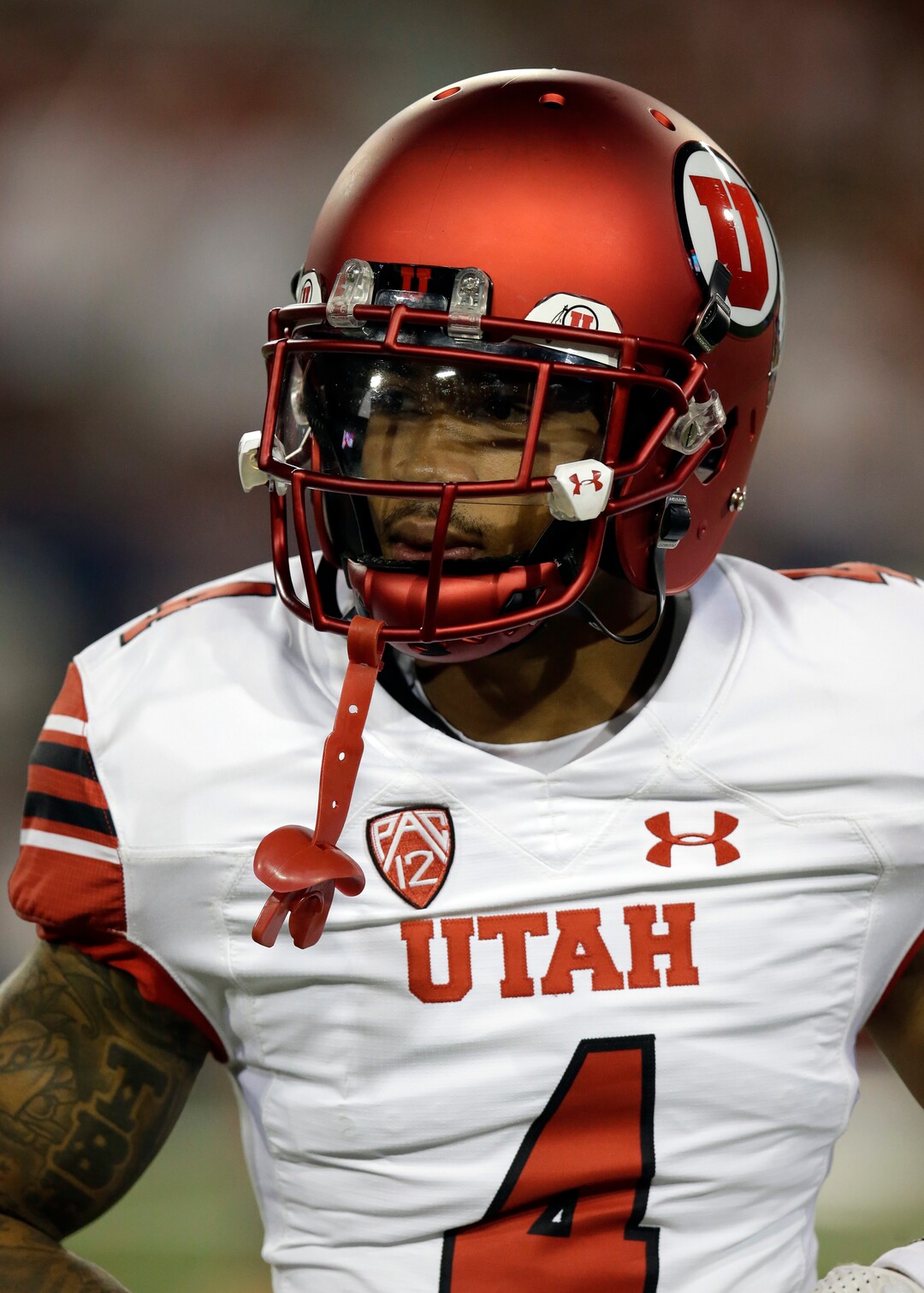 Utah running back Troy McCormick Jr. (4) in the first half during an NCAA college football game against Arizona, Friday, Sept. 22, 2017, in Tucson, Ariz. (AP Photo/Rick Scuteri)