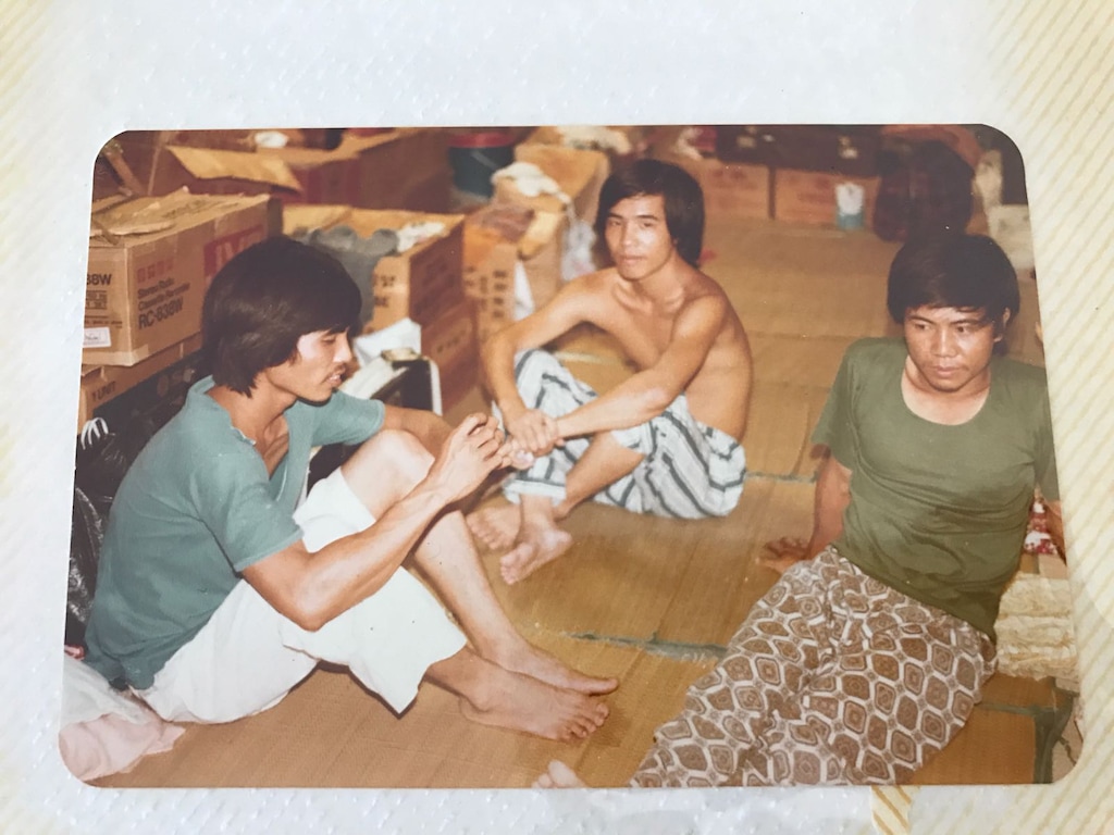 Nghia Tran, right, and his two brothers in the Hong Kong refugee camp in 1978. | Courtesy Selina Tran