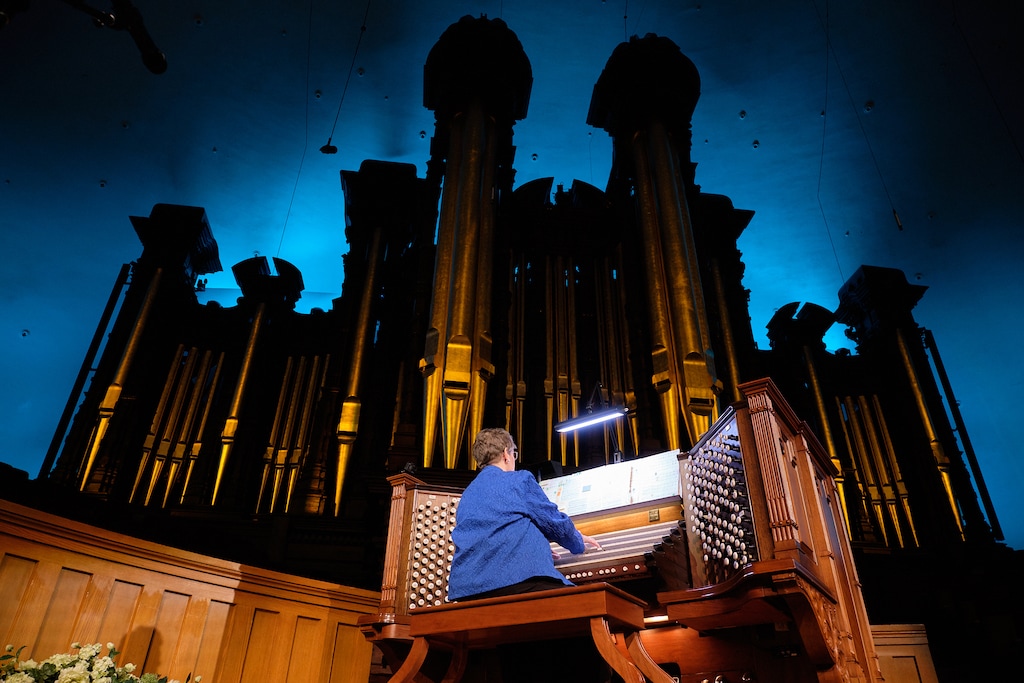 (Photo courtesy of The Church of Jesus Christ of Latter-day Saints) Temple Square organist Bonnie Goodliffe performs her final organ recital at the Tabernacle in Salt Lake City, Monday, Oct. 21, 2019. Goodliffe has been one of Temple Square's official organists for 40 years.