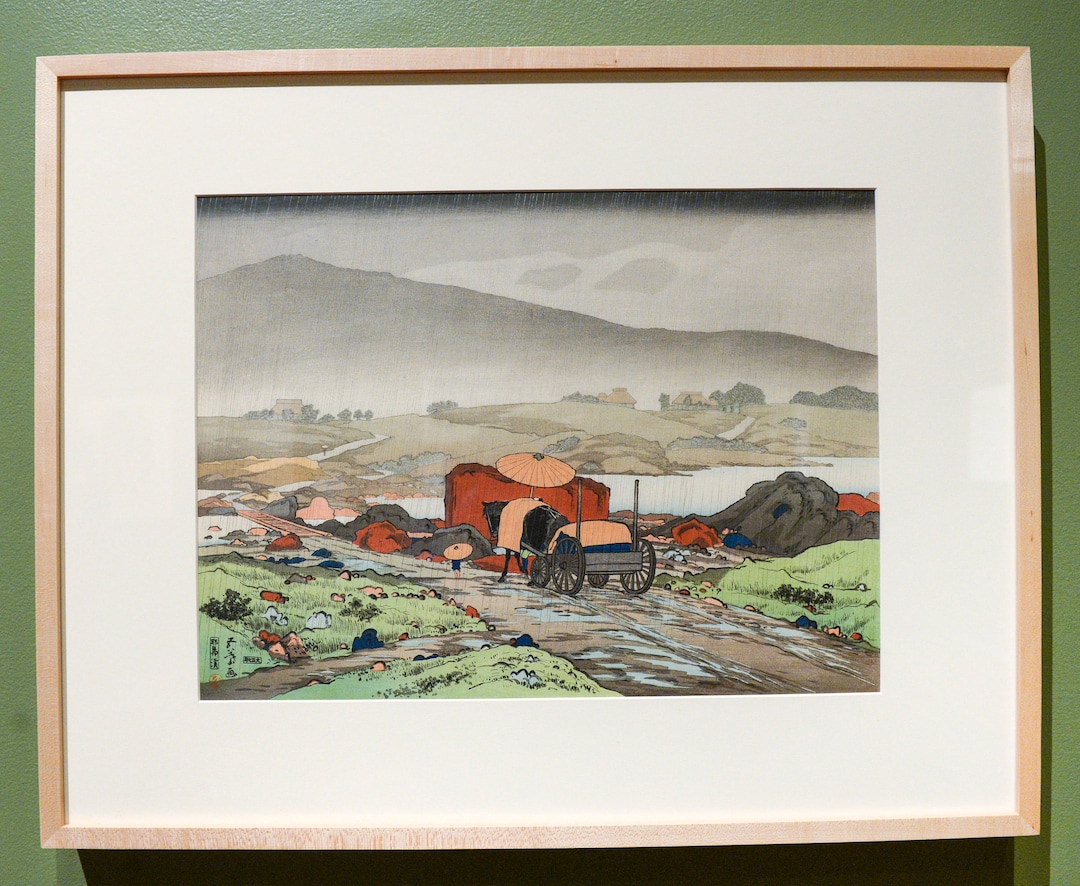 (Leah Hogsten  |  The Salt Lake Tribune) Yabakei, 1918, woodblock print; ink and color on paper by Hashiguchi Goyo. The Utah Museum of Fine Arts exhibit Seven Masters: 20th-Century Japanese Woodblock Prints, from the Minneapolis Institute of Art features the work of seven woodblock print artists who created a new art form, shin hanga.