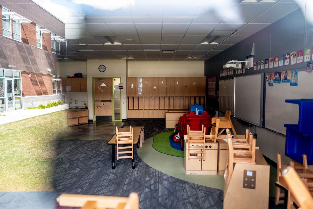 (Trent Nelson  |  The Salt Lake Tribune) An empty classroom in Salt Lake City.