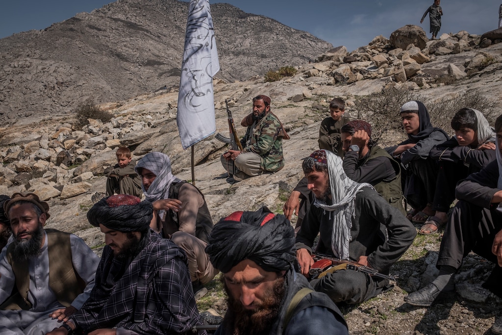 (Jim Huylebroek | The New York Times)
Members of the Taliban in Laghman Province in eastern Afghanistan, March 13, 2020. The insurgents are trying to rebrand as effective governors as they capture new territory. But there is more evidence that they are unreformed.
