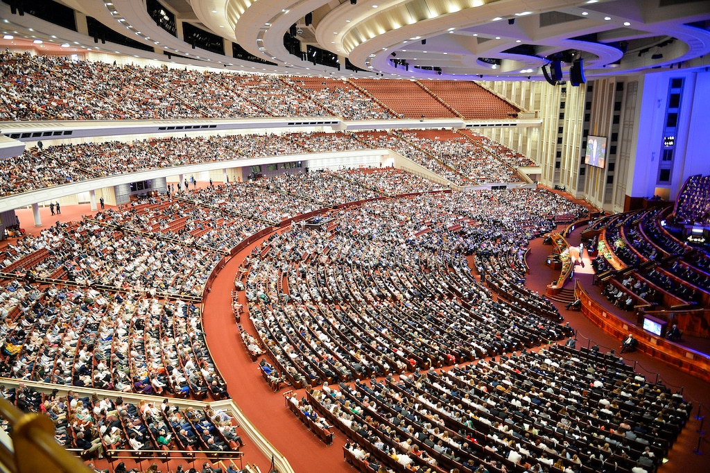 (Chris Samuels | The Salt Lake Tribune) Attendees listen to talks during General Conference of The Church of Jesus Christ of Latter-day Saints in Salt Lake City on Saturday, Sept. 30, 2023. Tribune guest columnist Natalie Brown suggests that neurodiversity may help explain, for instance, why some women view the faith as sexist and other women don't.