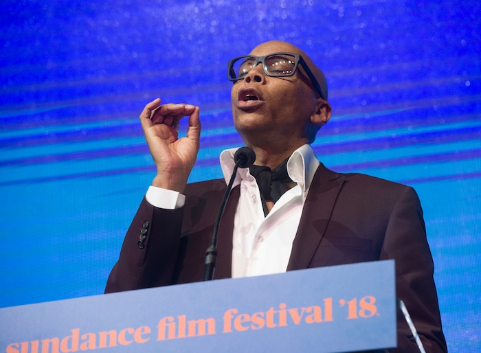 (Rick Egan  |  The Salt Lake Tribune)     Rupaul presents an award, at the 2018 Sundance Film Festival Awards Night, Saturday, January 27, 2018.



