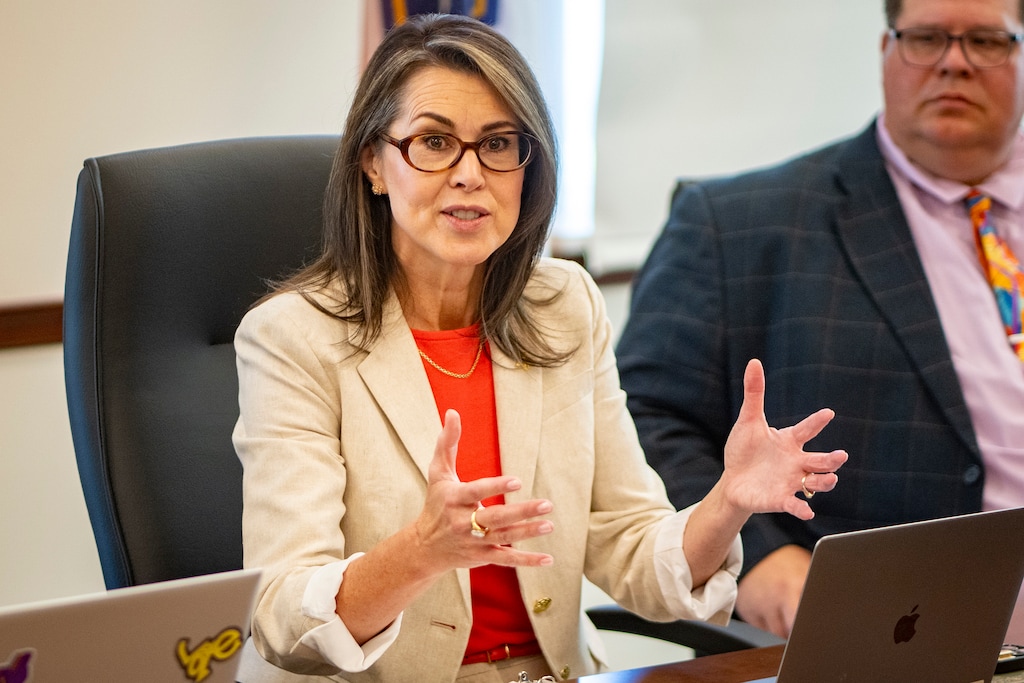 (Rick Egan | The Salt Lake Tribune) Lieutenant Governor Deidre Henderson discusses the results of the audit on the citizenship status of people on Utah's voter roles on Wednesday, May 27, 2026.