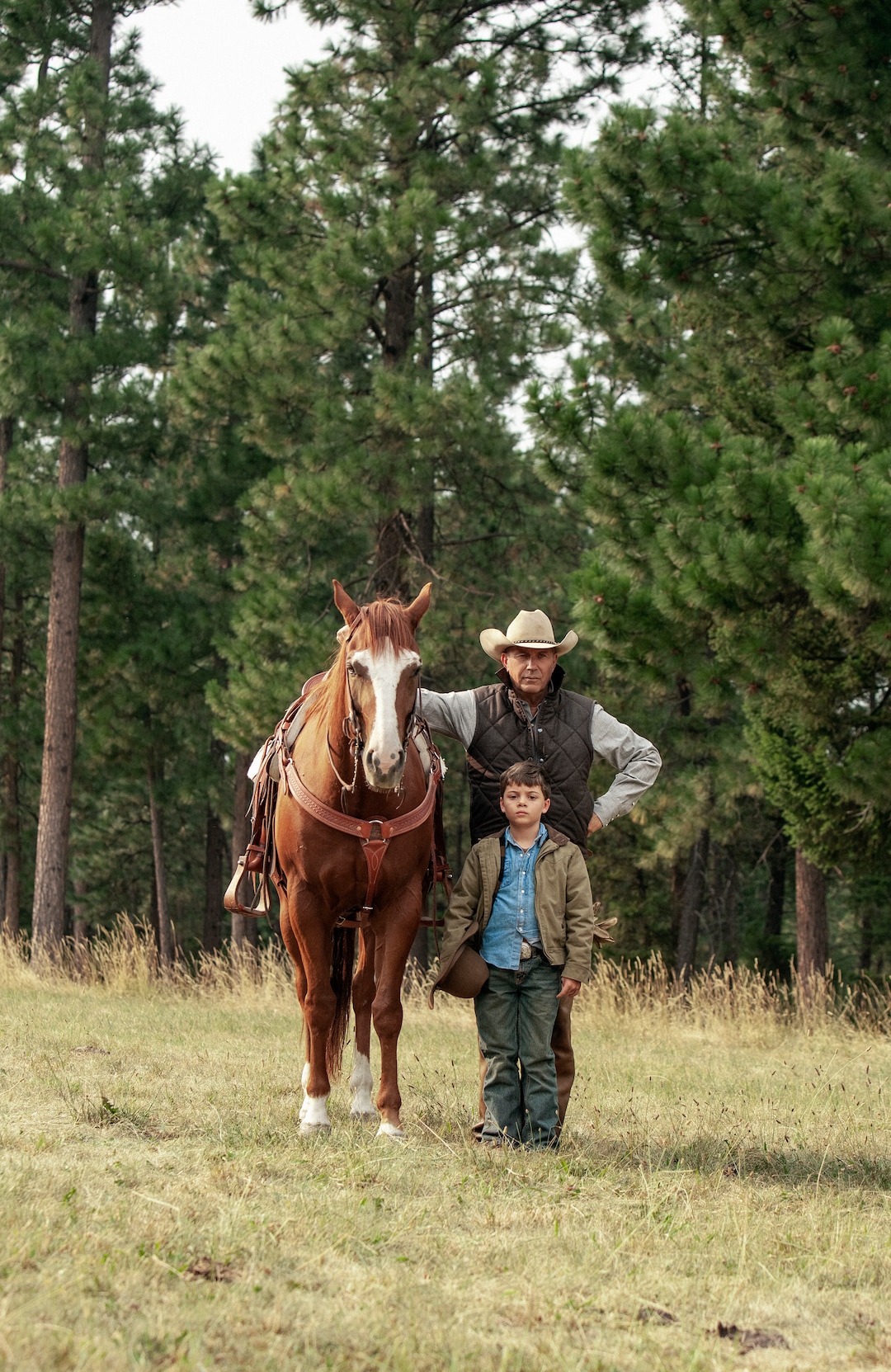 (Photo: Paramount Network) Kevin Costner as John Dutton and Brecken Merrill as Tate Long in “Yellowstone.”