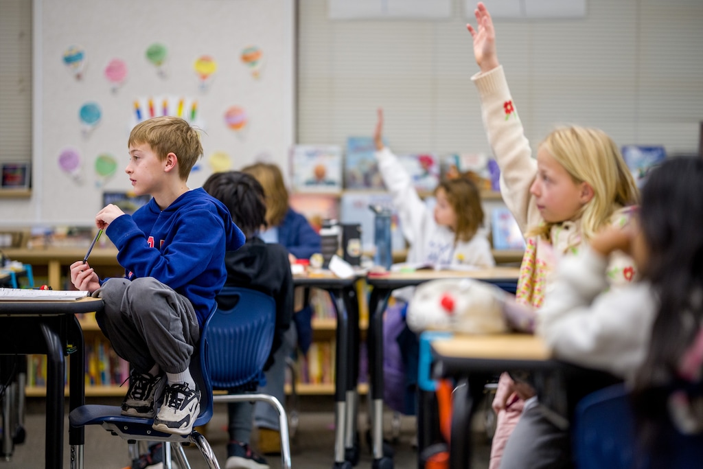 (Trent Nelson | The Salt Lake Tribune) Third grade students at Indian Hills Elementary School in Salt Lake City on Thursday, Jan. 15, 2026. As early as third grade, Utah students will be required to analyze specific Bible passages referenced or “alluded to” in U.S. historical documents.