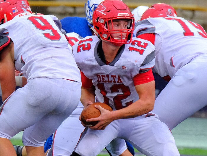 (Leah Hogsten  |  The Salt Lake Tribune) Beaver High School boys' football team defeated Delta High School 35-16 during their class 2A state semifinal football game Saturday, November 4, 2017 at Weber State University's Stewart Stadium.