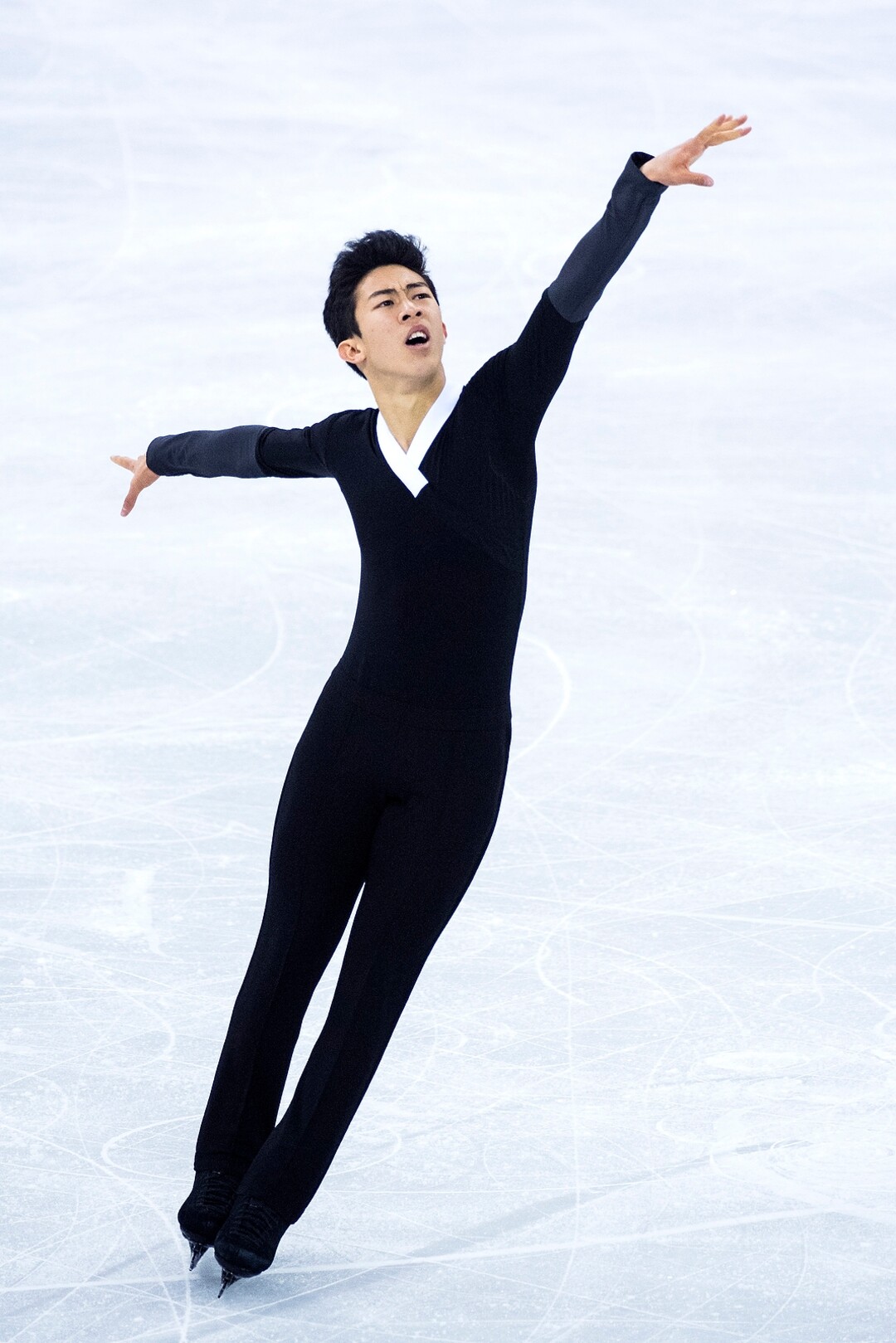 (Chris Detrick  |  The Salt Lake Tribune)  Salt Lake City's Nathan Chen competes in the Men Single Skating Free Skating at Gangneung Ice Arena during the Pyeongchang 2018 Winter Olympics Saturday, Feb. 17, 2018. Chen landed a record six quadruple jumps, scoring 215.08.