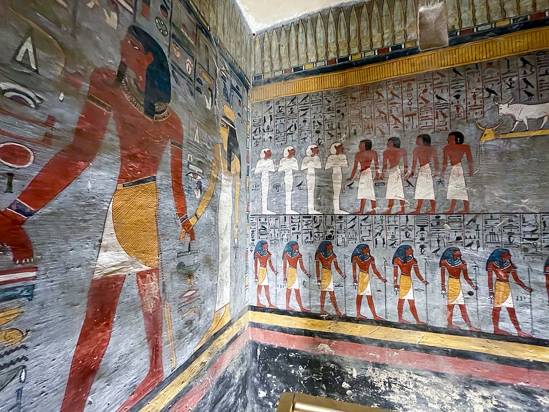 (Michael Stack | Special to The Tribune) Well-preserved hieroglyphs in the tomb of Ramses III at the Valley of the Kings in Luxor, Egypt, April 2022.
