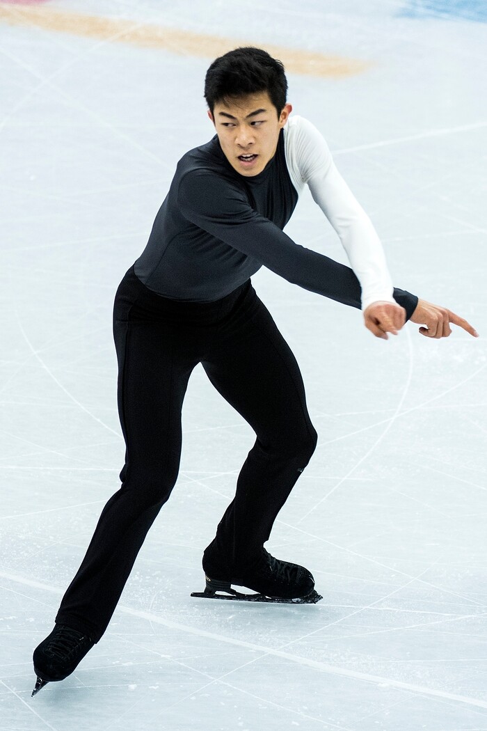 (Chris Detrick  |  The Salt Lake Tribune)  Salt Lake City's Nathan Chen competes in the Men Single Skating Short Program at Gangneung Ice Arena during the Pyeongchang 2018 Winter Olympics Friday, Feb. 16, 2018. Chen finished with a score of 82.27.
