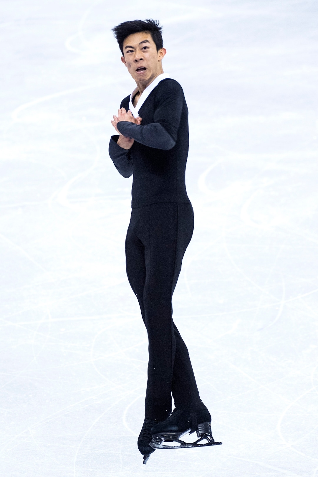(Chris Detrick  |  The Salt Lake Tribune)  Salt Lake City's Nathan Chen competes in the Men Single Skating Free Skating at Gangneung Ice Arena during the Pyeongchang 2018 Winter Olympics Saturday, Feb. 17, 2018. Chen landed a record six quadruple jumps, scoring 215.08.