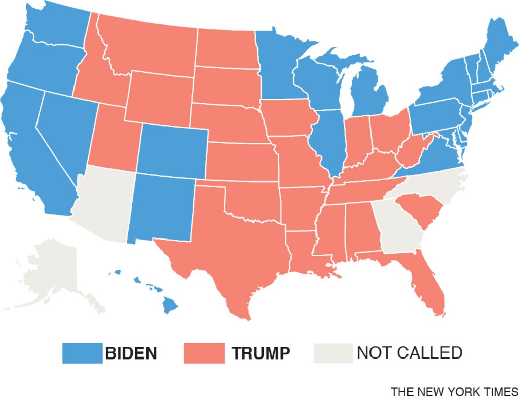 State-by-state results as of 12:20pm ET Saturday, when the election was called for President-elect Joe Biden.