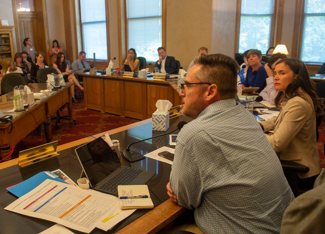 (Rick Egan  |  The Salt Lake Tribune)     Salt Lake City Council member, Charlie Luke, explains hid vote to approve a proposal that would grant up to $28 million in tax increment reimbursement to a developer seeking to build a 3,000 acre industrial development in the city’s northwest side, Tuesday, Aug. 27, 2019.