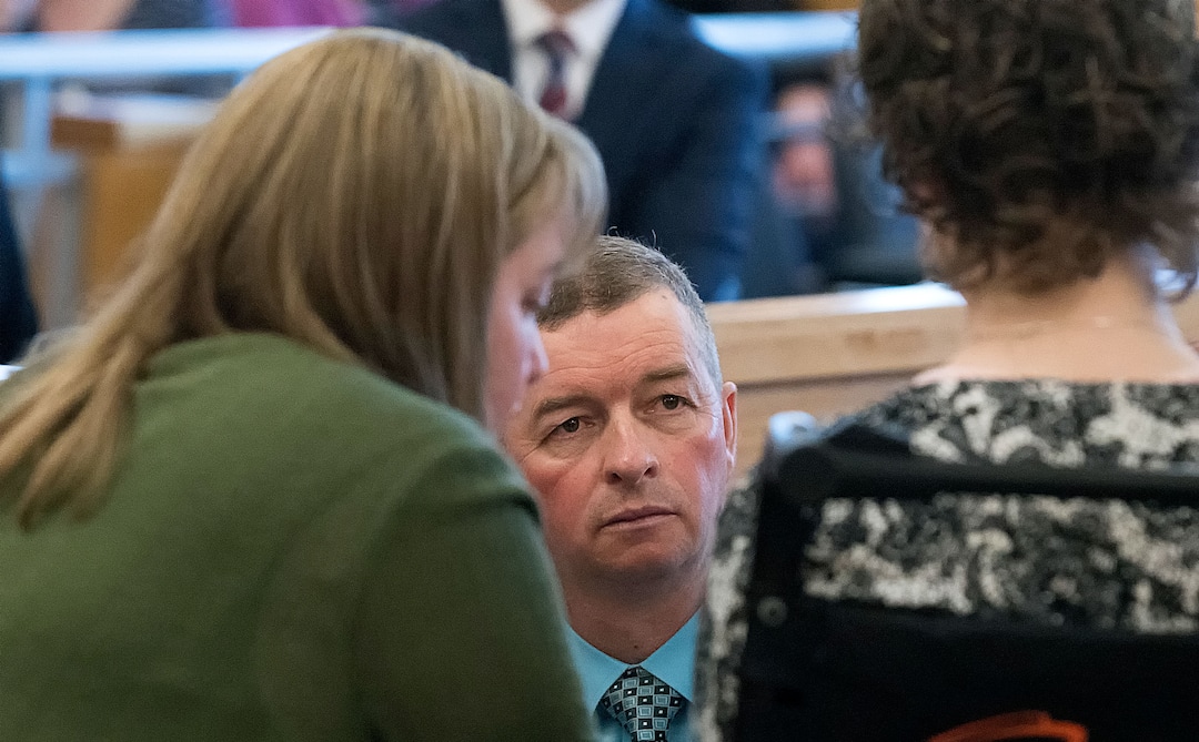 (Eli Lucero  |  Herald Journal, pool) April and Matt Turner, parents of Deserae Turner, help her testify during Colter Peterson's sentencing hearing for attempted aggravated murder and robbery, Thursday, Feb. 1, 2018, in Logan, Utah. Peterson received a sentence of 15 years to life for shooting Deserae Turner in February 2017, and leaving her for dead in a dry irrigation canal in Smithfield, Utah.