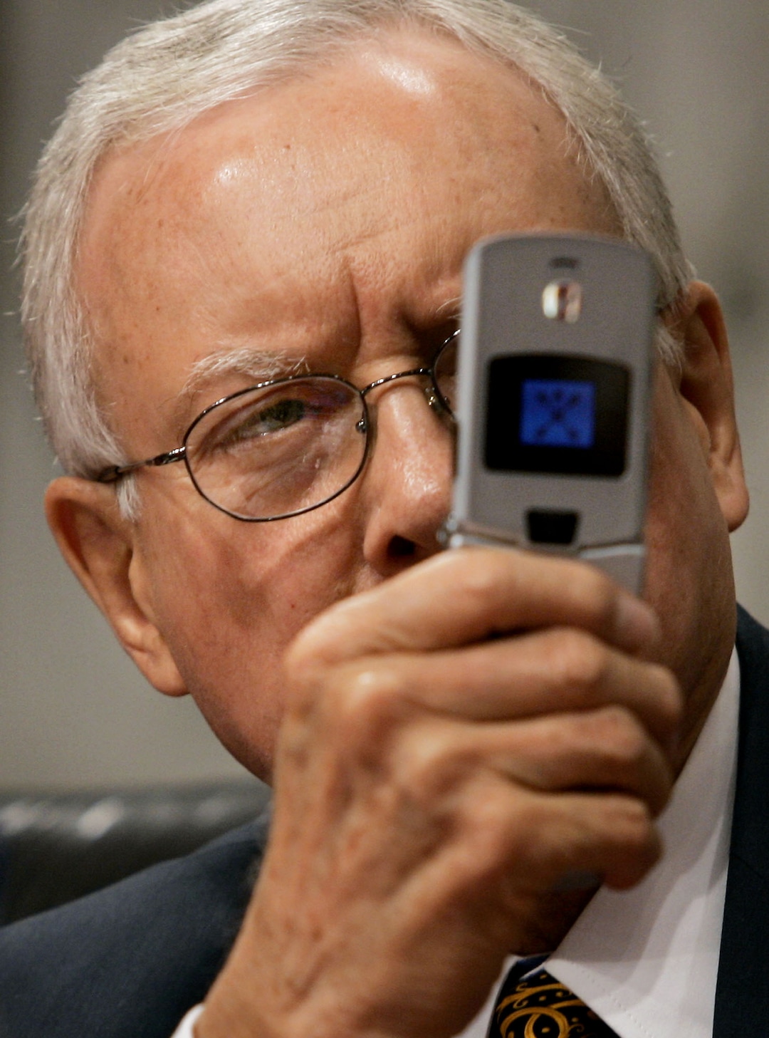 (Charles Dharapak | AP) Senate Judiciary Committee member, Sen. Orrin Hatch, R-Utah, uses a cellphone camera as Chief Justice nominee John Roberts testifies at his confirmation hearing before the committee on Capitol Hill Thursday, Sept. 15, 2005.
